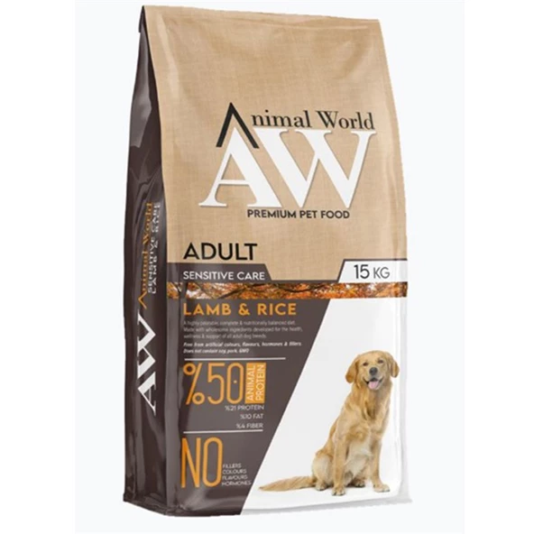 Animal World Kuzu Etli Yetişkin Köpek Maması 15 Kg