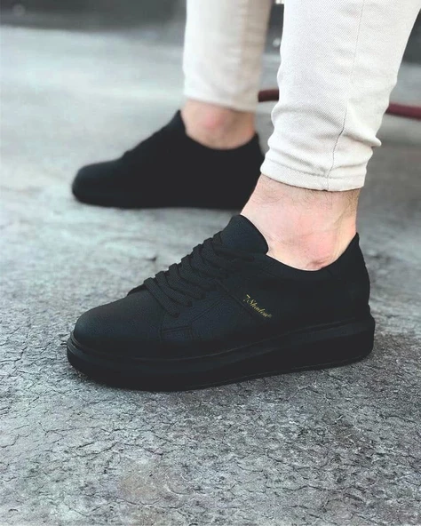 Boost Bağcıklı Cilt Süet Erkek Günlük Sneaker Ayakkabı ST Siyah - 4