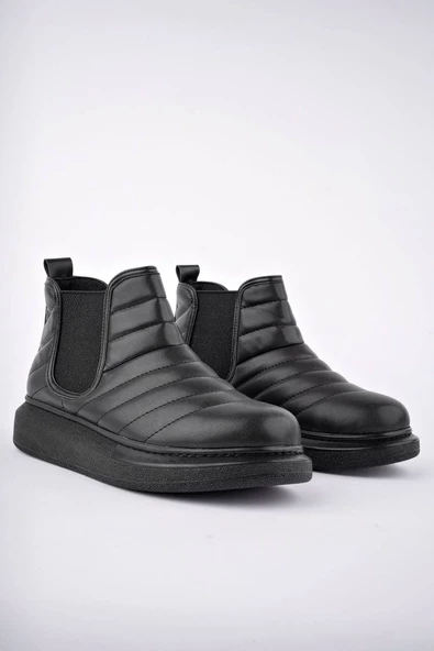 Boston Bağcıksız Cilt Erkek Spor Bot ST Siyah - 2