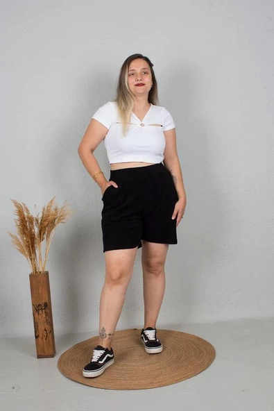 Büyük Beden Havlu Şort Renkli Şt016 - 4