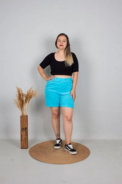 Büyük Beden Havlu Şort Renkli Şt016 - 10