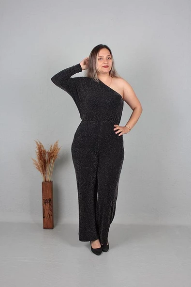 Büyük Beden Tek Kol Tarz Tulum Renkli Tlm190 - 6