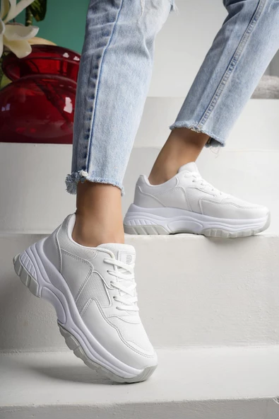 Kadın Bağcıksız Taşlı Triko Sneaker Kadın - 9