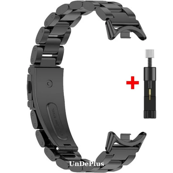 Xiaomi Mi Band 8 / Band 9 Kordon Klipsli Metal Kordon 04 +Kısaltma Aparatı - 2