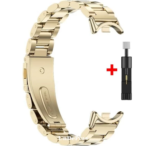 Xiaomi Mi Band 8 / Band 9 Kordon Klipsli Metal Kordon 04 +Kısaltma Aparatı - 3