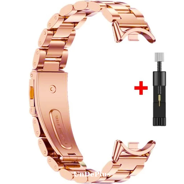Xiaomi Mi Band 8 / Band 9 Kordon Klipsli Metal Kordon 04 +Kısaltma Aparatı - 6