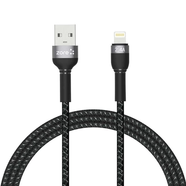 Shira Serisi Lightning USB File Örgü Şarj Kablosu 1m