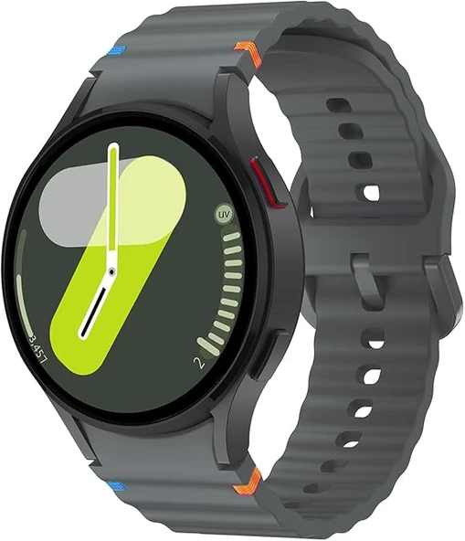 Samsung Galaxy Watch 4 5 6 7 FE 40 40 44 Classic 42 43 46 47 mm Kordon Dekoratif Örgü Çizgili Spor Silikon Kayış - 7