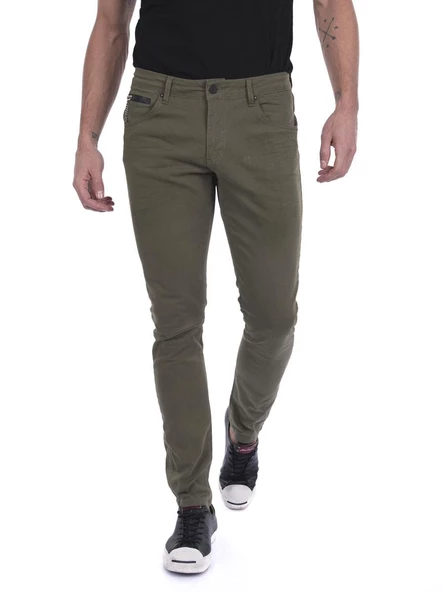 Erkek Slim Fit Düz Renk Likralı Jean Kot Pantolonu - 3