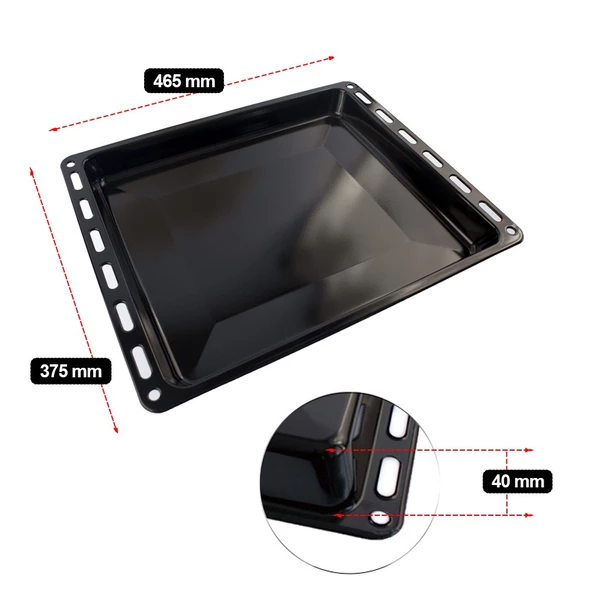 Profilo ile Uyumlu Fırın Emaye Tepsi 465x375x40mm - Resim 5