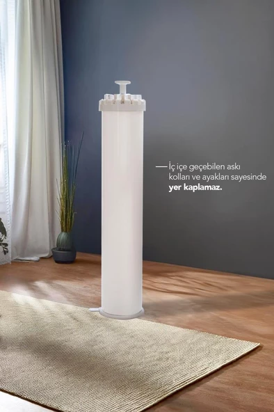 House Plus Hely Açılıp Kapanabilir 360° Dönebilen Kurutmalık Askısı Krem – KRT57058 - 3