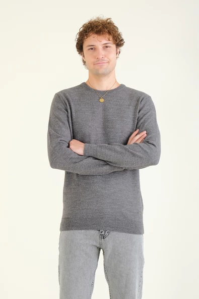 Erkek Sıfır Yaka Kazak Antrasit - 2