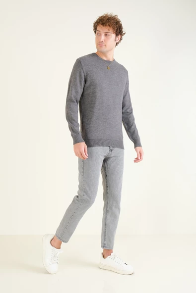 Erkek Sıfır Yaka Kazak Antrasit - 5