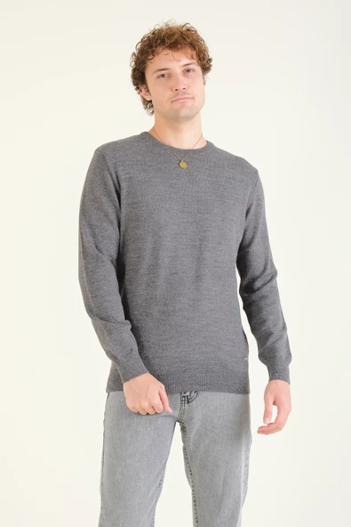 Erkek Sıfır Yaka Kazak Antrasit