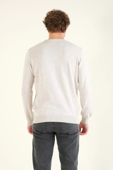 Erkek Desenli Sıfır Yaka Kazak Taş - 6