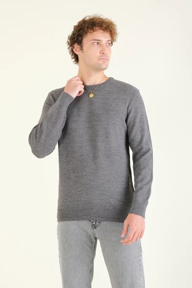 Erkek Sıfır Yaka Kazak Antrasit - 3