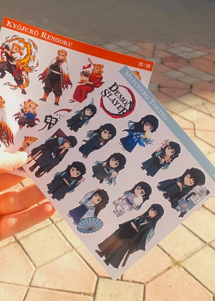 Muichiro Tokito-Senjuro Rengoku -Demon Slayer-2li çıkartma-etiket-süsleme-hediye - 8