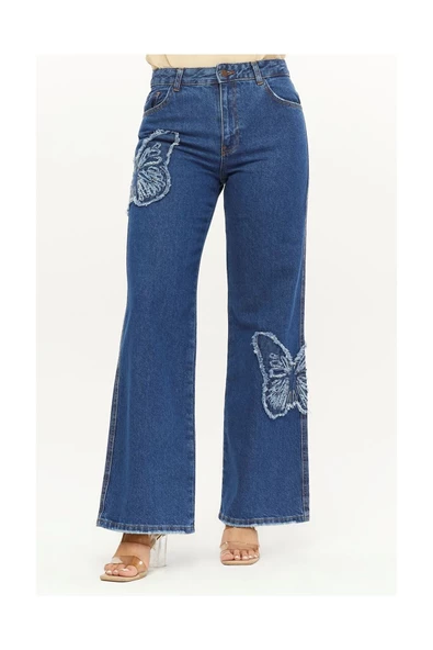 Kelebek Nakışlı Pantolon - 3