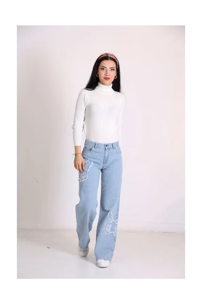 Kelebek Nakışlı Pantolon - 8