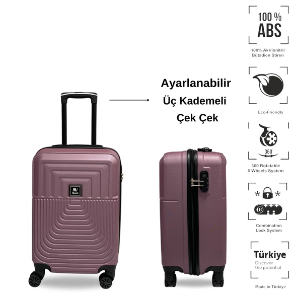 NAVİS Marble ABS Küçük Kabin Boy Valiz