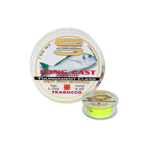 Trabucco S Force Long Cast Salt Monofilament Misina 0.35Mm - 150M - 15.8Kg