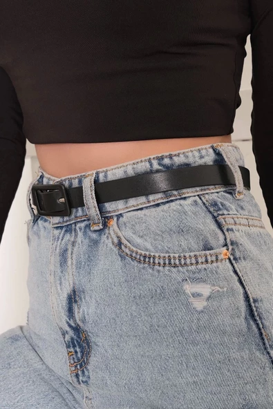 Mavi Likralı Kot Jile Elbise