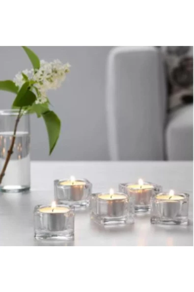 IKEA Glasıg Tealight Dekoratif Mumluk Cam 5 Adet - 2