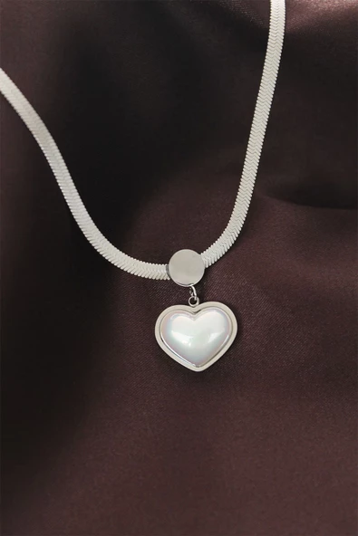 316L Çelik İtalyan Zincir Kalp Kolye ürün görseli 1