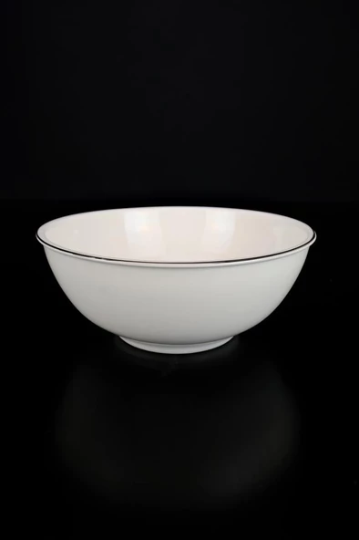 Digithome Lombardino Minimalist Modern Silver Tekli Porselen Salata Kasesi 20 Cm