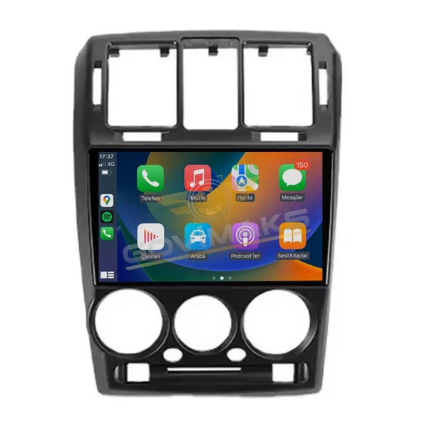 HYUNDAI GETZ 2002-2011 UYUMLU SİYAH 8 GB RAM 128 GB HAFIZA ANDROID MULTIMEDIA TEYP ürün görseli 1