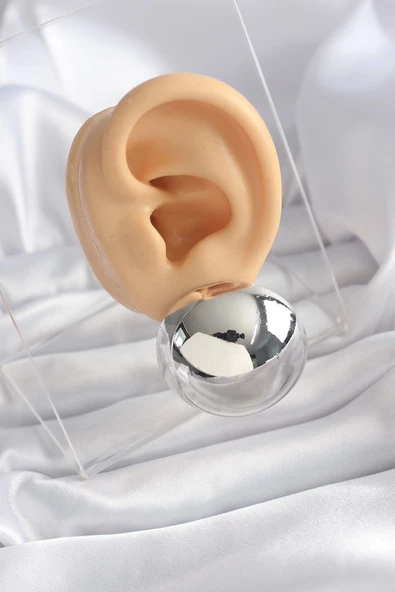 Pirinç Gümüş Renk Kadın Küpe - Resim 2