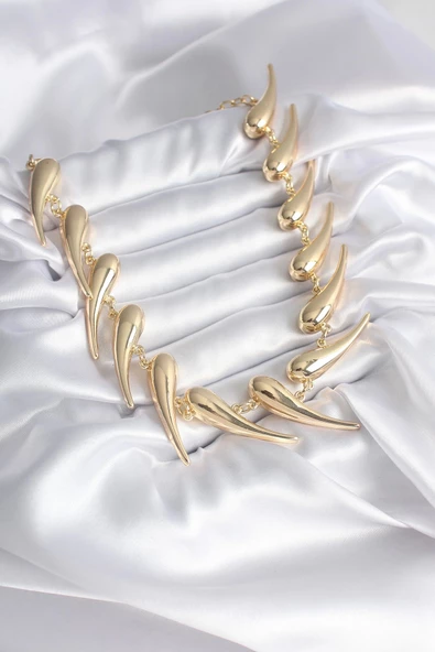 VIP Seri Özel Tasarım Gold Renk Kadın Kolye - Resim 2