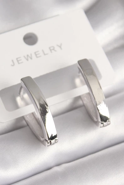 Pirinç Gümüş Renk Kadın Küpe ürün görseli 1