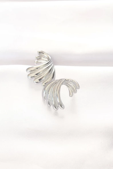 Pirinç Gümüş Renk Küpe - Resim 2