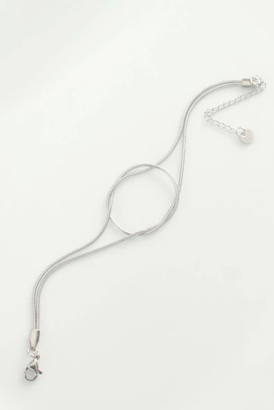 316L Çelik Gümüş Renk Düğüm Model Bileklik - Resim 2