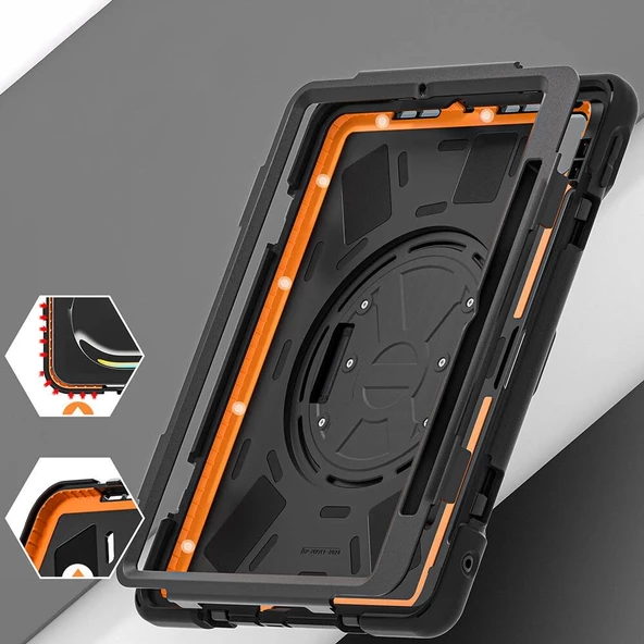 Apple iPad Pro 11 2024 Redclick Defender Zırh Askılı Outdoor Tablet Silikon - 5