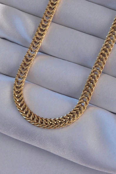 316L Çelik Gold Renk Balık Sırtı Model Kolye ürün görseli 1