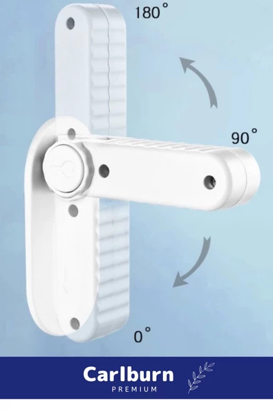 Özel Üretim 180 Derece Dönebilen Düğmeli Bebek Çocuk Koruyucu Kapı Kolu Kilidi - 3 Adet - 2