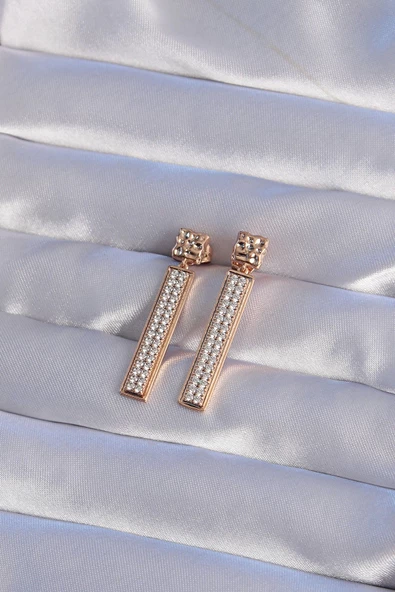 XUPİNG Rose Renk Zirkon Taşlı Su Yolu Küpe - 2