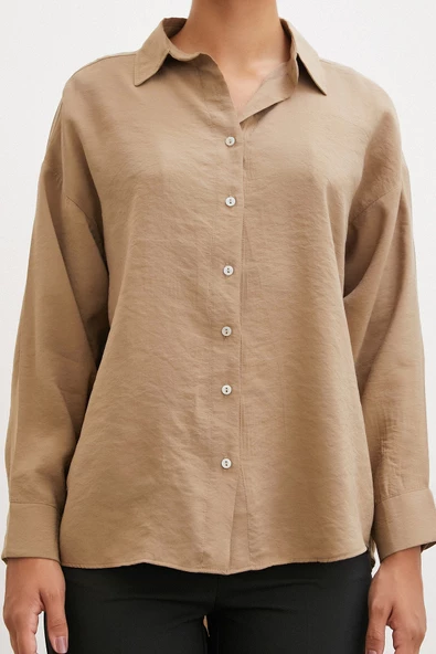 Basic Modal Gömlek Camel - Resim 2