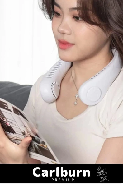 Premium Taşınabilir Şarjlı Güçlü Yüksek Kaliteli Sessiz Hava Soğutucu Üflemeli Boyun Fan Vantilatör - 4