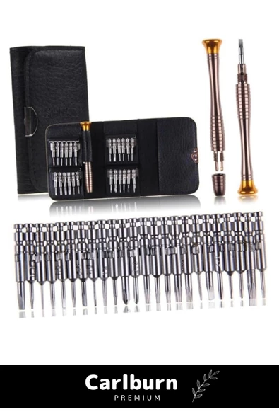 Özel Üretim 112 Gr Ağırlığında Dayanıklı 24 Uçlu 1 Kalemli Hafif Mini Çıtçıtlı Cüzdan Tornavida Seti - 6