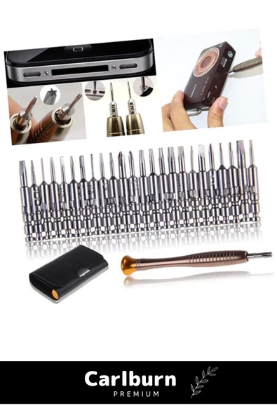 Özel Üretim 112 Gr Ağırlığında Dayanıklı 24 Uçlu 1 Kalemli Hafif Mini Çıtçıtlı Cüzdan Tornavida Seti - 5