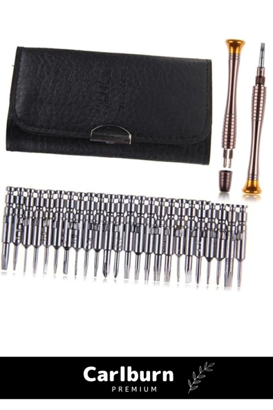 Özel Üretim 112 Gr Ağırlığında Dayanıklı 24 Uçlu 1 Kalemli Hafif Mini Çıtçıtlı Cüzdan Tornavida Seti - 4