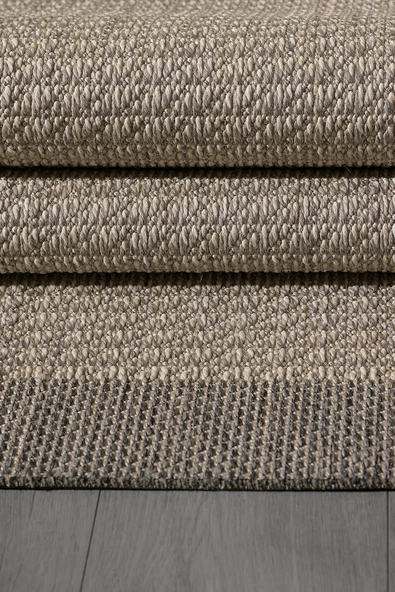 Konfor Sisalux 3091 Bej Jüt Tabanlı Modern Dokuma Kilim Sisal Hasır Halı - 3