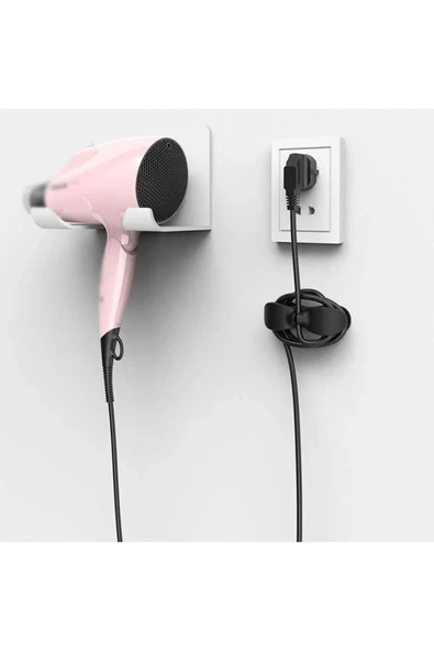 Yapışkanlı Airfryer Kablo Düzenleyici Çok Amaçlı Kablo Tutucu Kablo Toparlayıcı SİYAH  (2 ADET) - 7