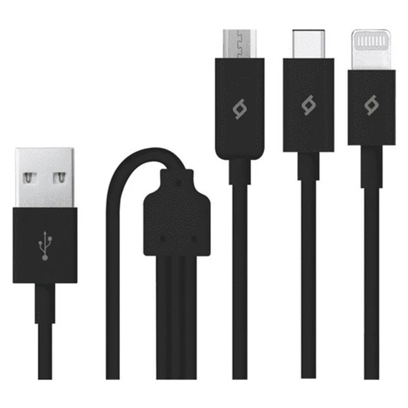 Ttec Trio Şarj Kablosu Micro USB Ligthining USB-C 2DK7521S