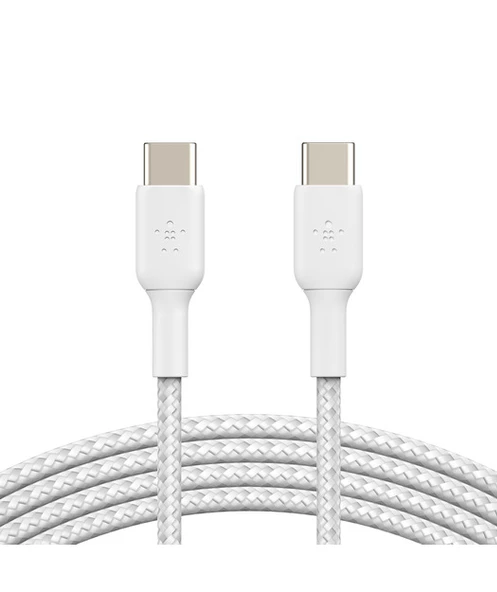 Belkin Braıded Type C-C 2.0 1M, WHT, 2'li Paket