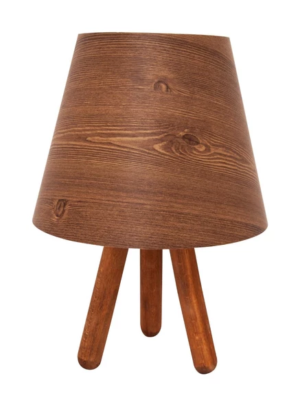 D-light Tripod Abajur Masa Lambası Ahşaplı