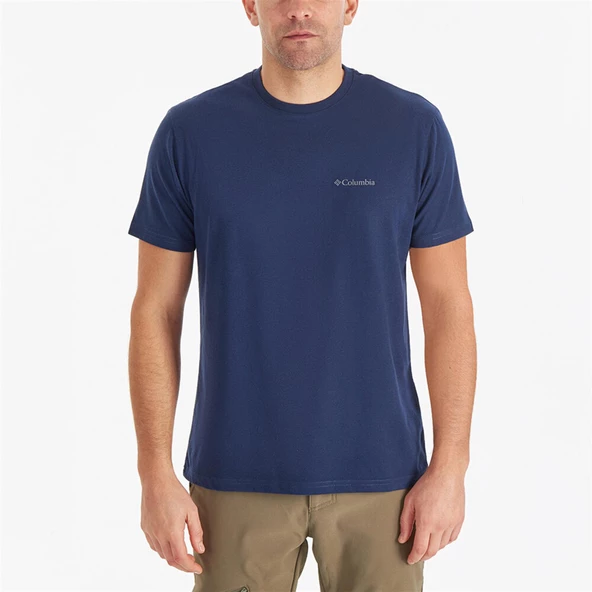 CS0282 CSC M BASIC SM LOGO BRUSHED SS TEE Koyu Lacivert